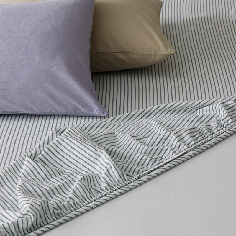 Obsidian — The Linear Premium Washed Cotton Sheets