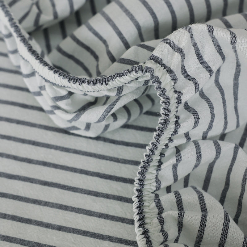 Obsidian — The Linear Premium Washed Cotton Sheets