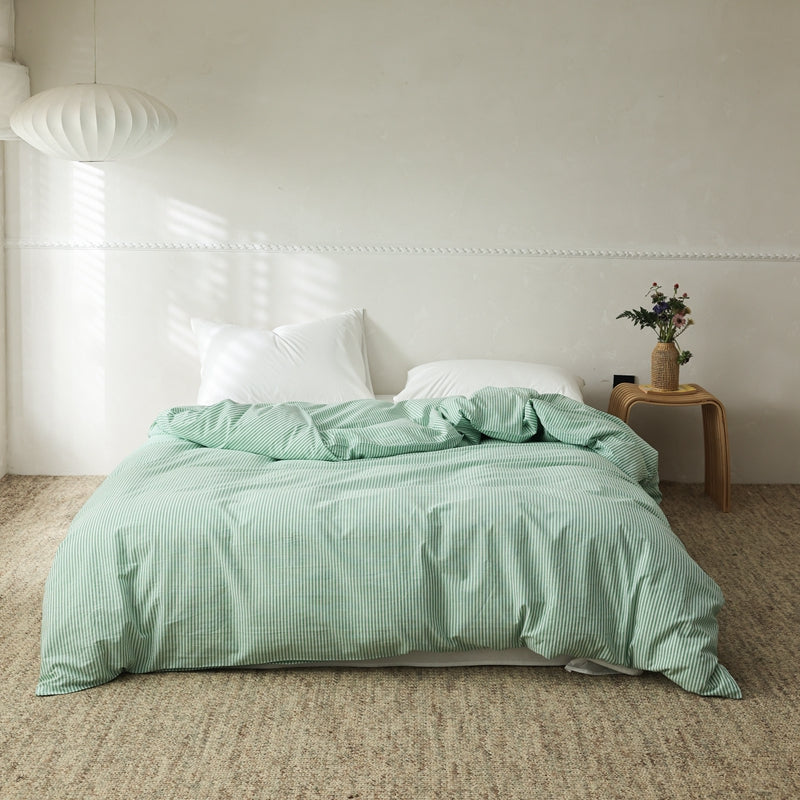 River Willow — The Linear Premium Washed Cotton Duvet Cover