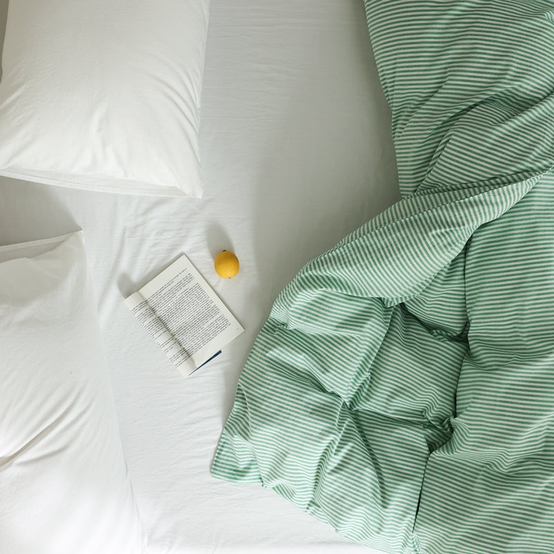 River Willow — The Linear Premium Washed Cotton Duvet Cover
