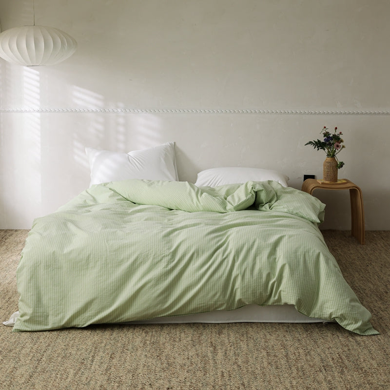 Sprout — The Linear Premium Washed Cotton Duvet Cover