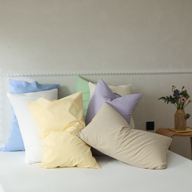 Premium Washed Cotton Pillowcase Pair