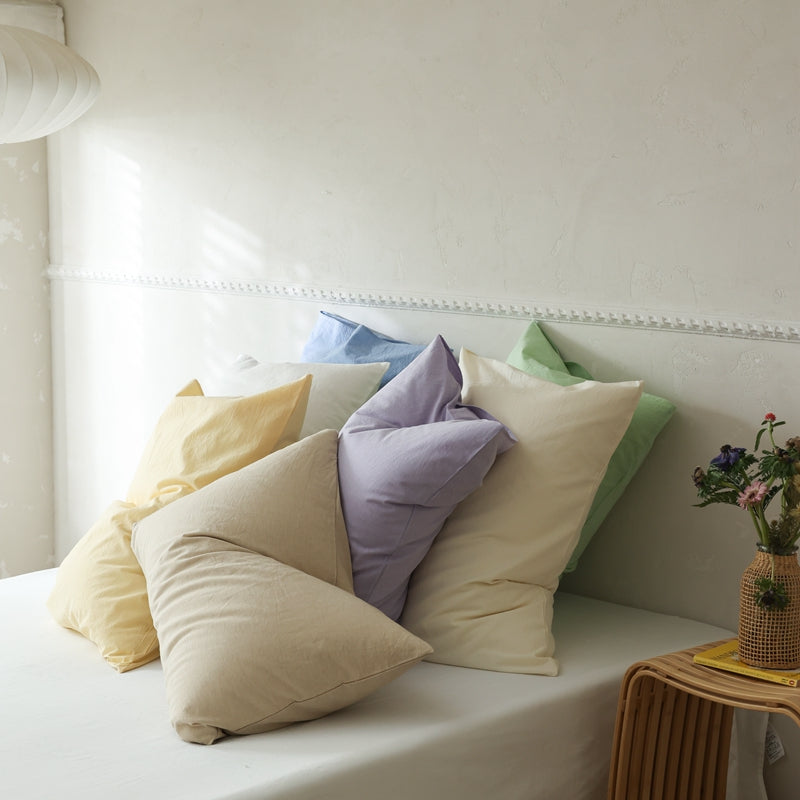 Premium Washed Cotton Pillowcase Pair