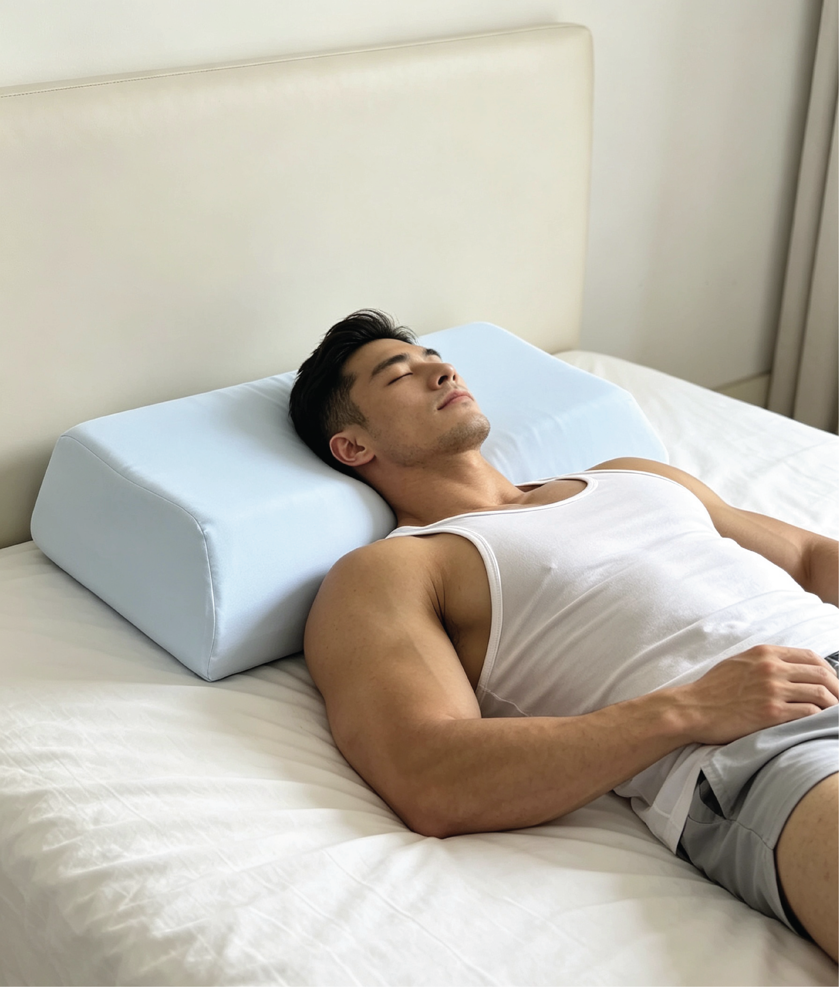 LAB-009 16cm high-loft recovery pillow for side sleepers with broad shoulders