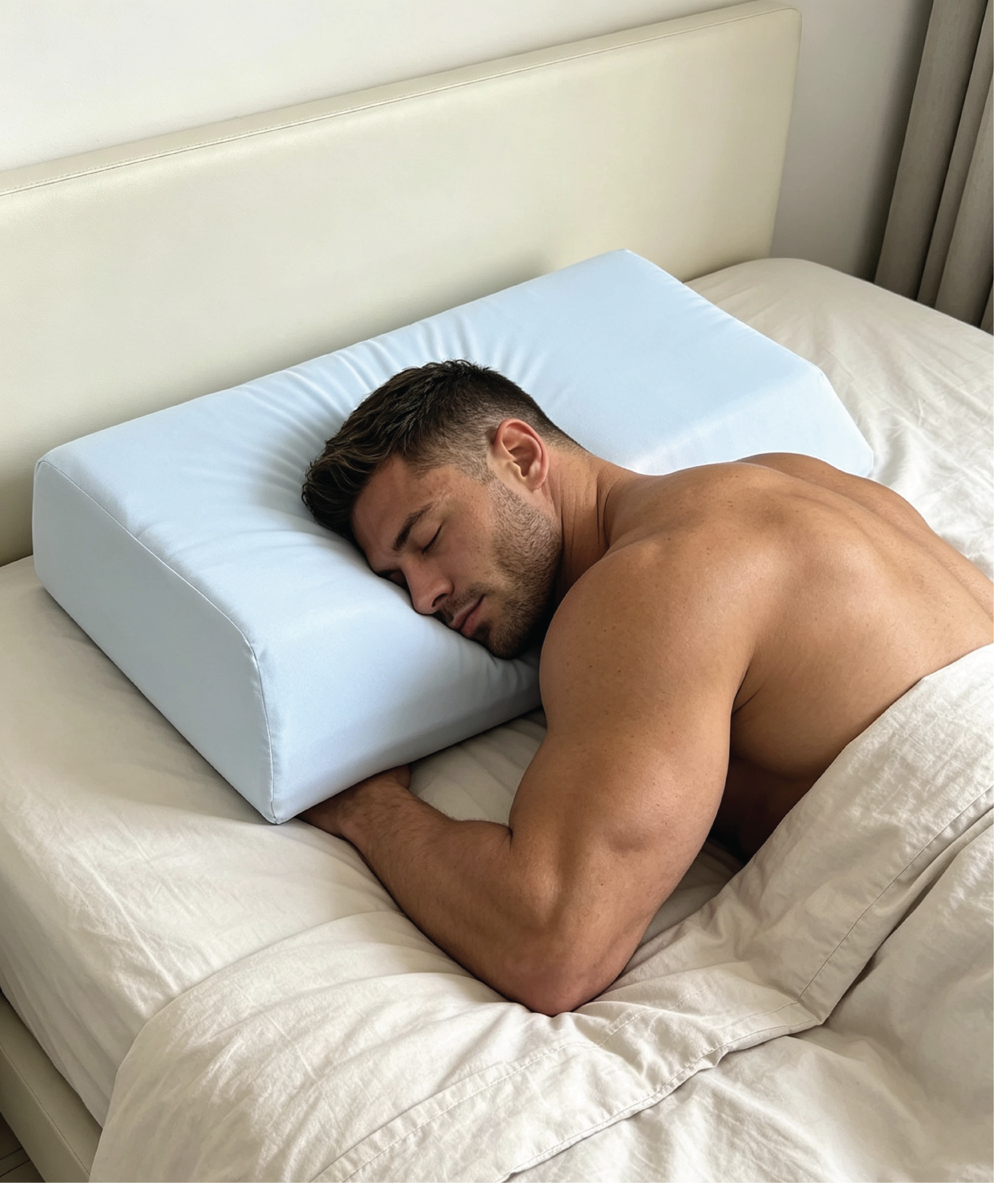 LAB-009 16cm high-loft recovery pillow for side sleepers with broad shoulders