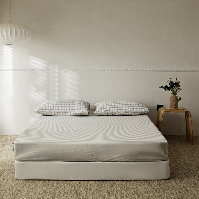 Desert Sand — The Linear Premium Washed Cotton Sheets