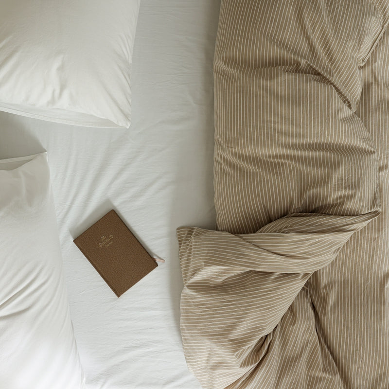 Amber Soil — The Linear Premium Washed Cotton Duvet Cover