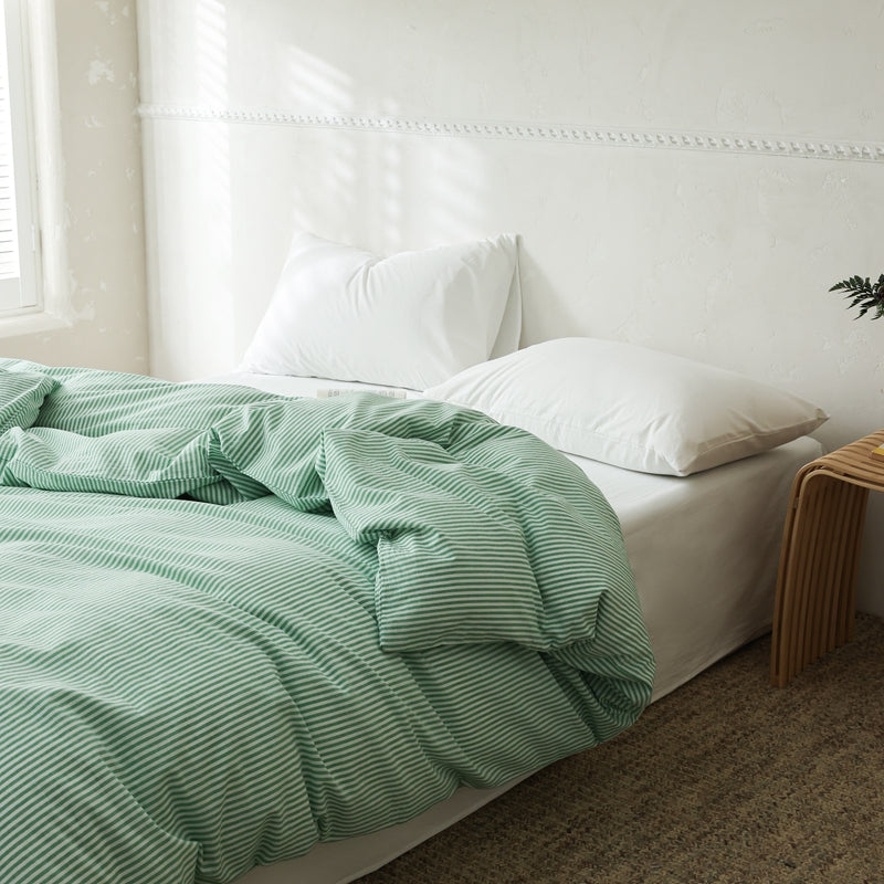 River Willow — The Linear Premium Washed Cotton Duvet Cover