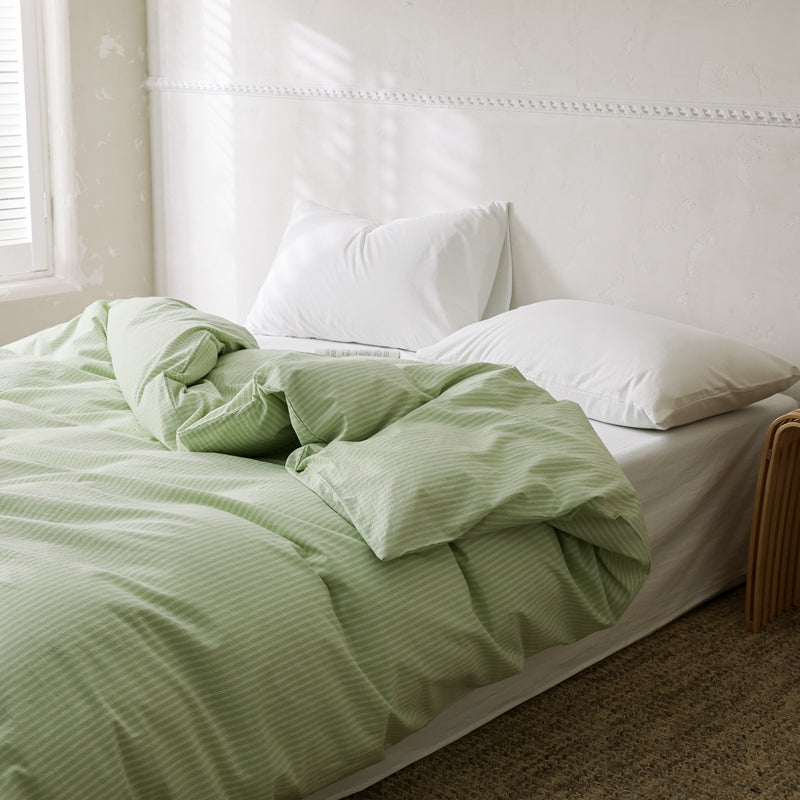 Sprout — The Linear Premium Washed Cotton Duvet Cover