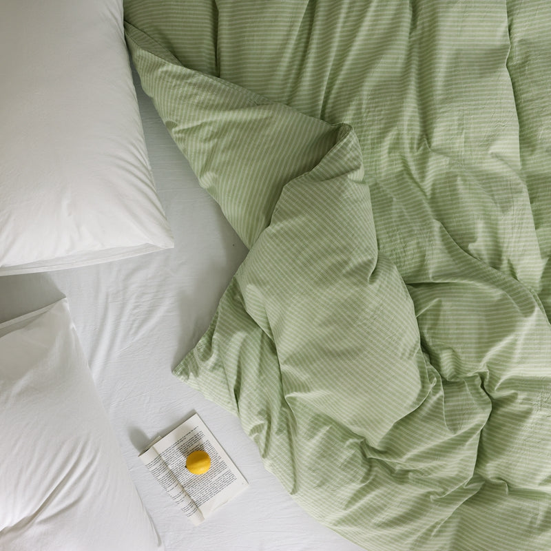 Sprout — The Linear Premium Washed Cotton Duvet Cover